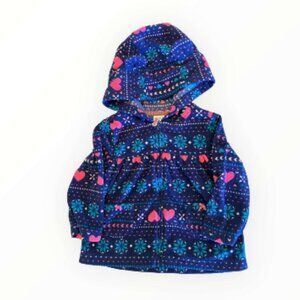 Carter's Baby Girl Fair Isle Fleece Hooded Zip Jacket 12M Hearts (108-1)